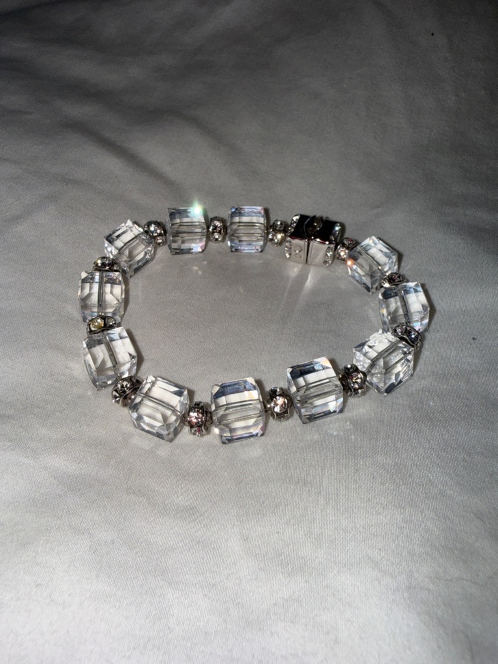 Swarovski vintage Crystal Cube Bracelet in Clear
